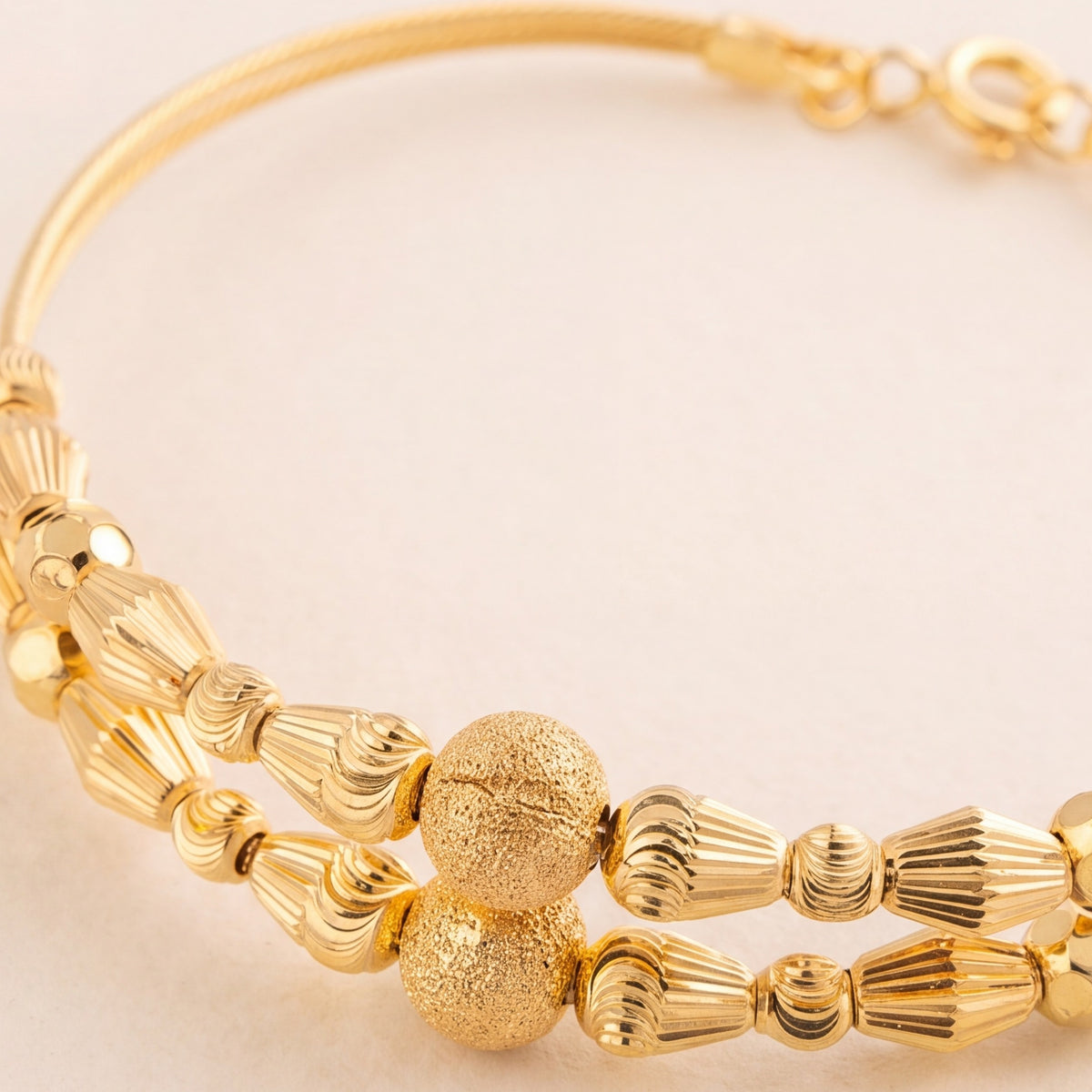 2 Line Kid's Beads Cuff Bracelet (D129) design detail