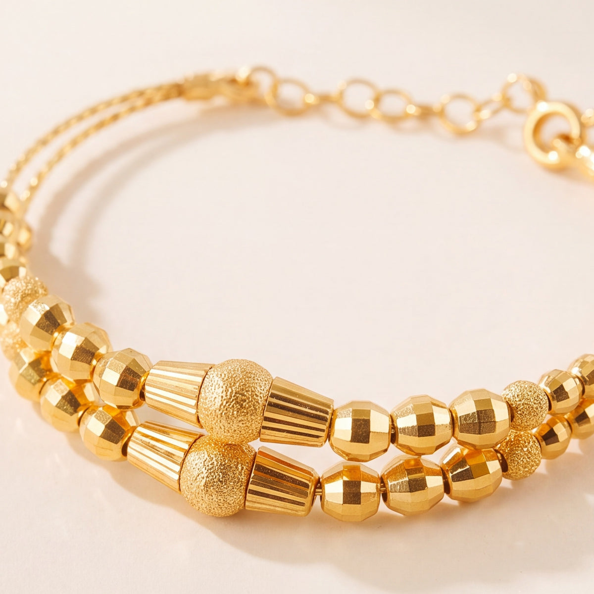 2 Line Kid's Beads Cuff Bracelet (D13) design detail