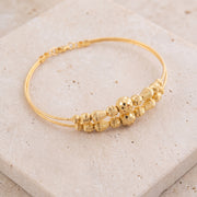 2 Line Kid's Beads Cuff Bracelet (D130) on travertine
