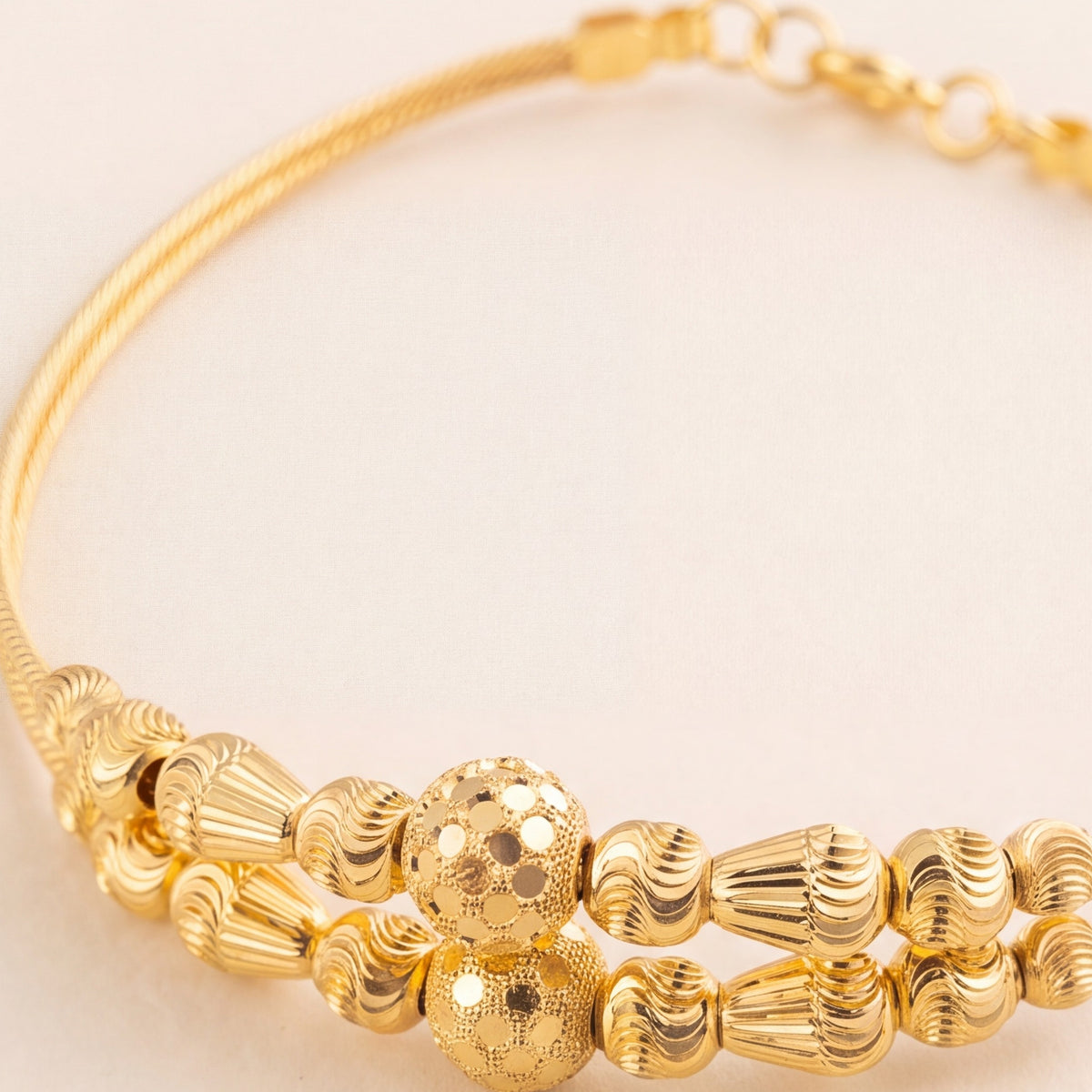 2 Line Kid's Beads Cuff Bracelet (D130) design detail