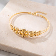 2 Line Kid's Beads Cuff Bracelet (D131) on travertine