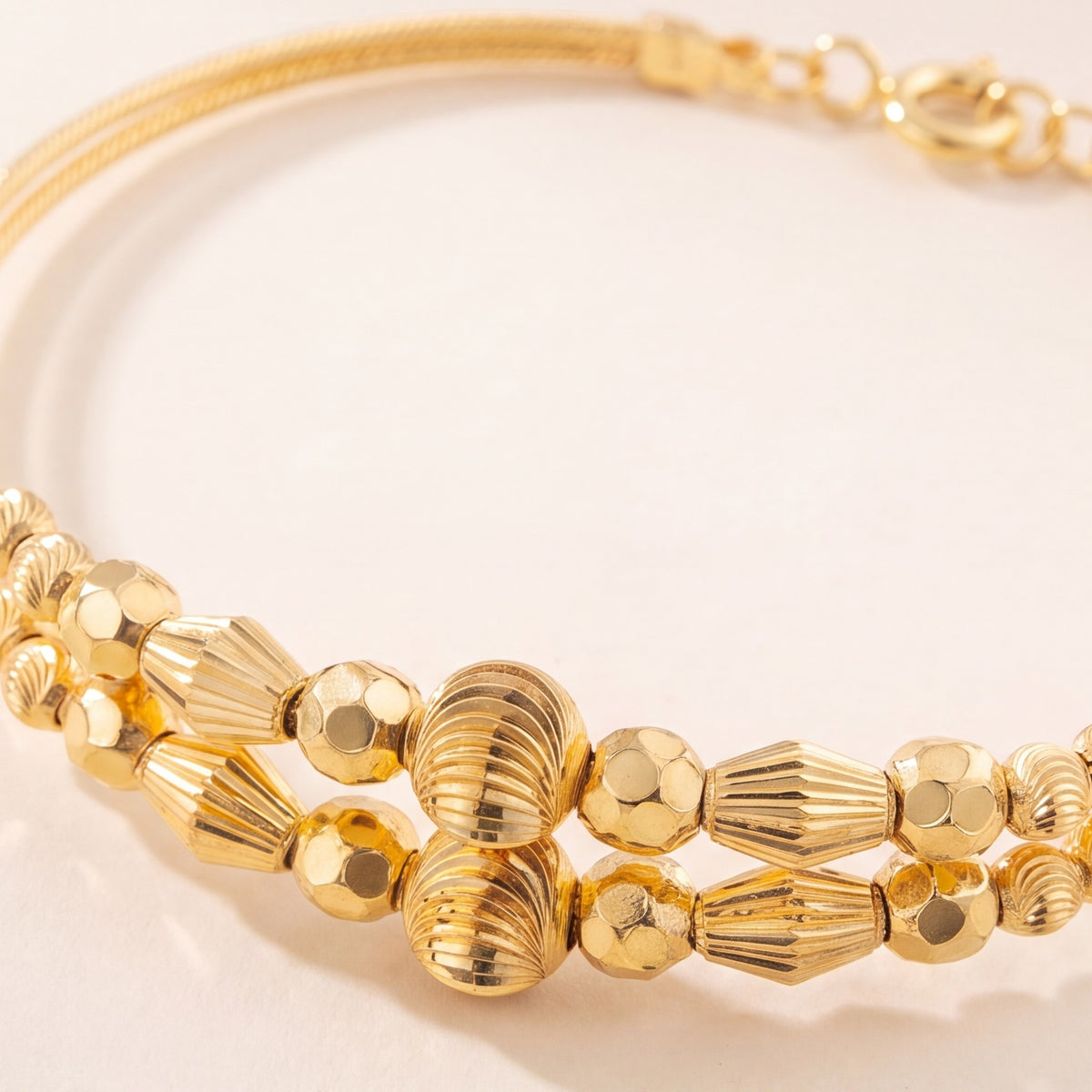 2 Line Kid's Beads Cuff Bracelet (D131) design detail