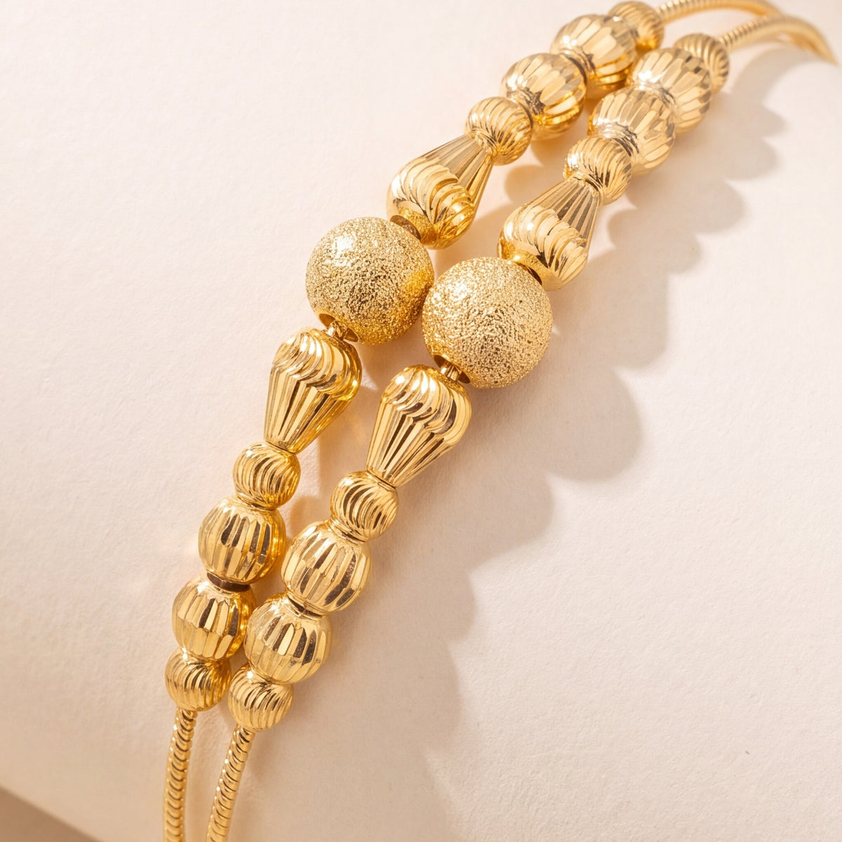 2 Line Kid's Beads Cuff Bracelet (D132) design detail
