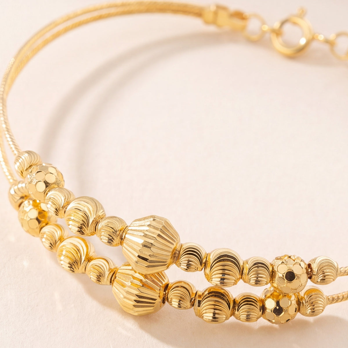 2 Line Kid's Beads Cuff Bracelet (D134) design detail