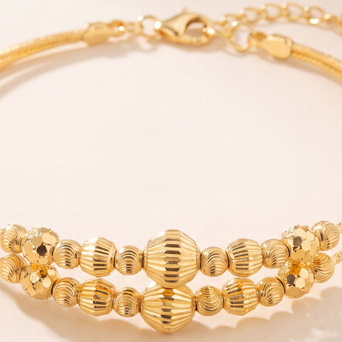 2 Line Kid's Beads Cuff Bracelet (D135) design detail