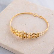 2 Line Kid's Beads Cuff Bracelet (D15) on travertine