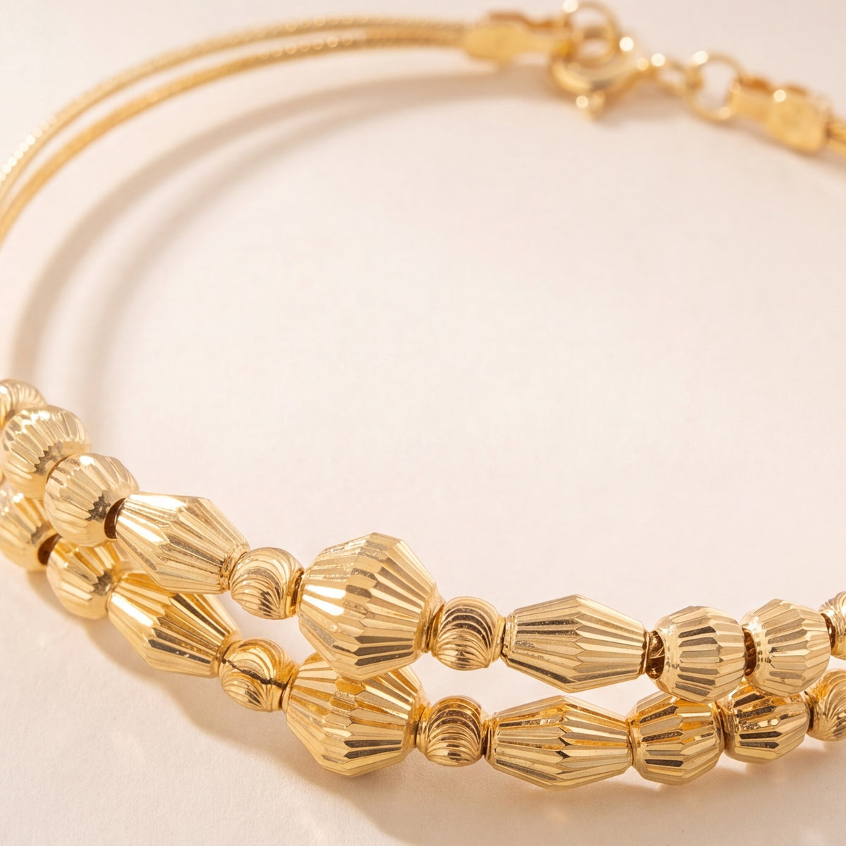 2 Line Kid's Beads Cuff Bracelet (D17) design detail