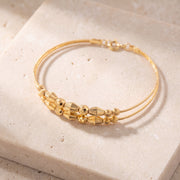 2 Line Kid's Beads Cuff Bracelet (D18) on travertine