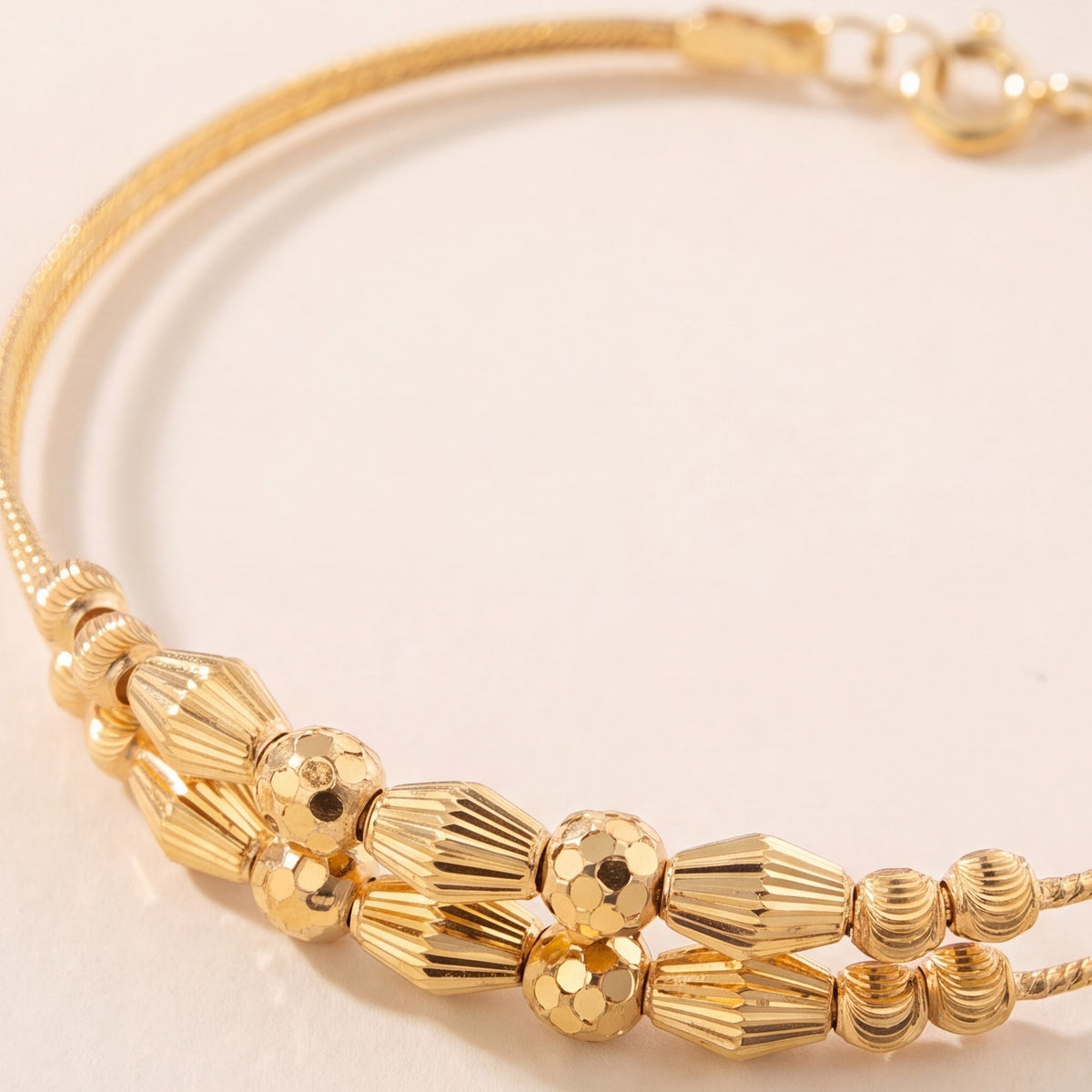 2 Line Kid's Beads Cuff Bracelet (D18) design detail