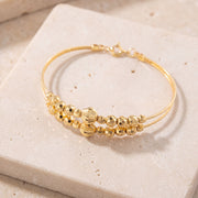 2 Line Kid's Beads Cuff Bracelet (D19) on travertine
