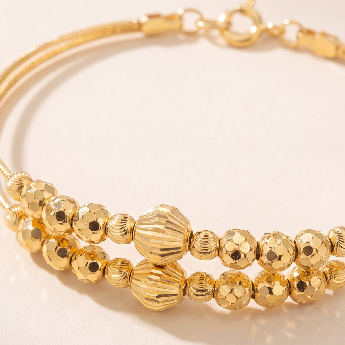 2 Line Kid's Beads Cuff Bracelet (D19) design detail