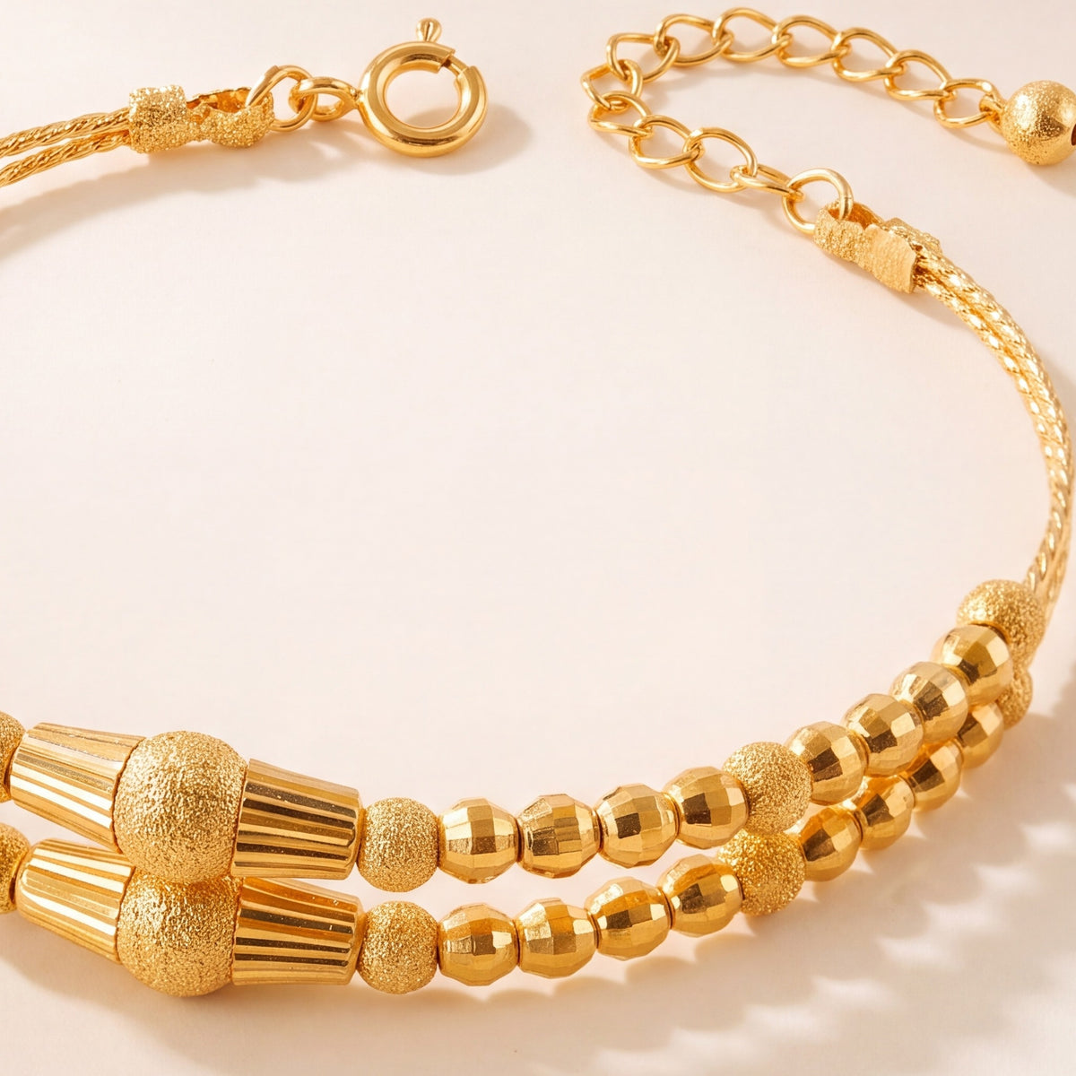 2 Line Kid's Beads Cuff Bracelet (D2) design detail