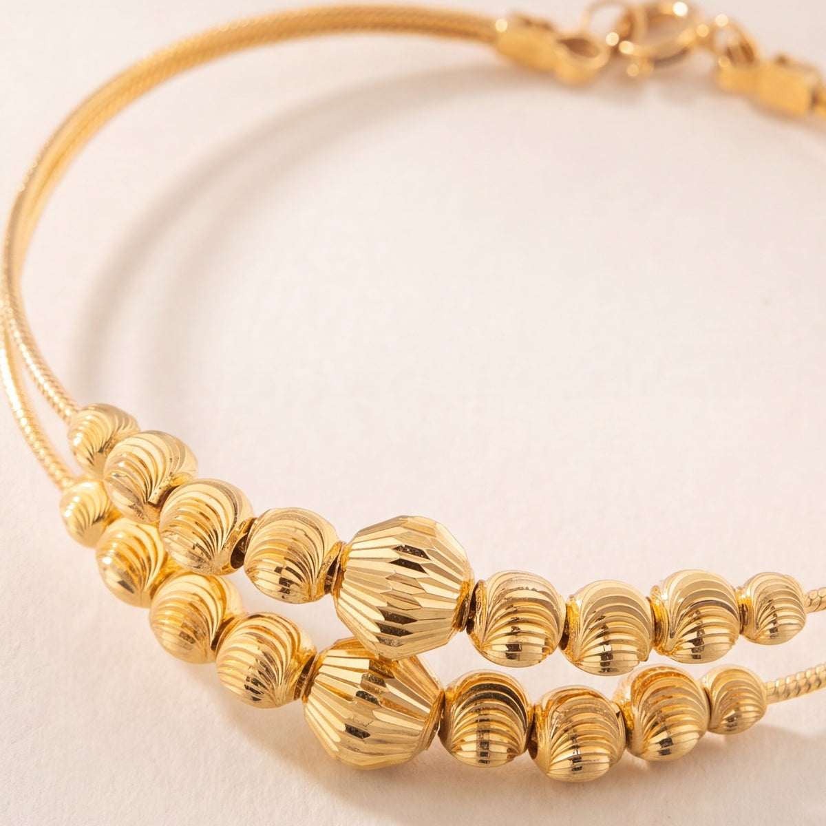 2 Line Kid's Beads Cuff Bracelet (D20) design detail