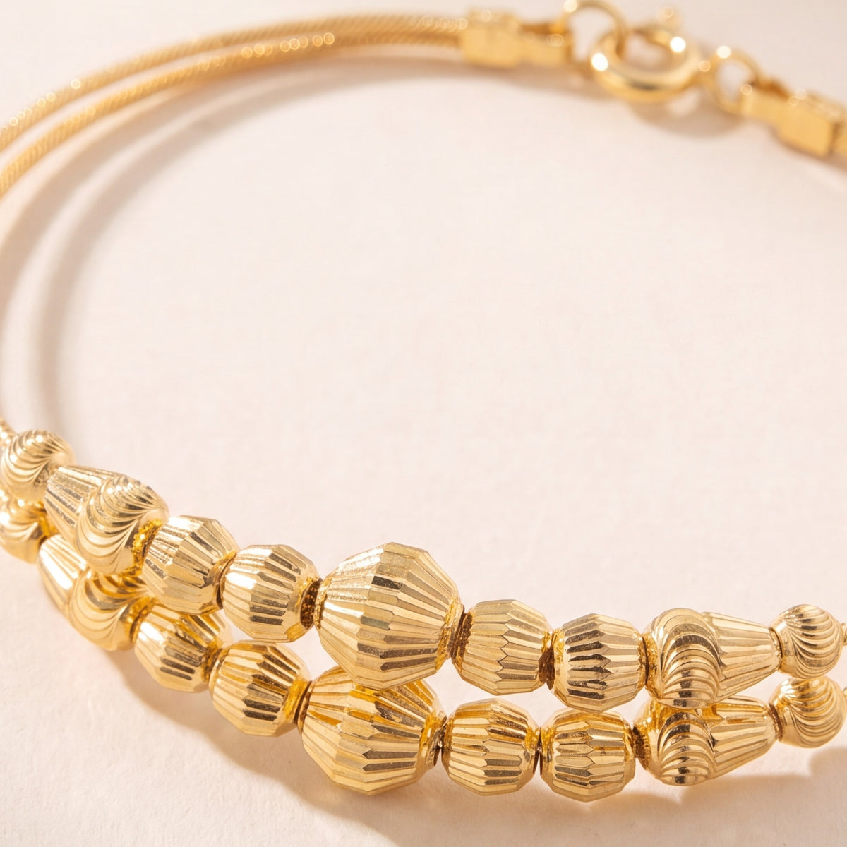 2 Line Kid's Beads Cuff Bracelet (D21) design detail