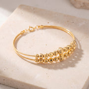 2 Line Kid's Beads Cuff Bracelet (D22) on travertine