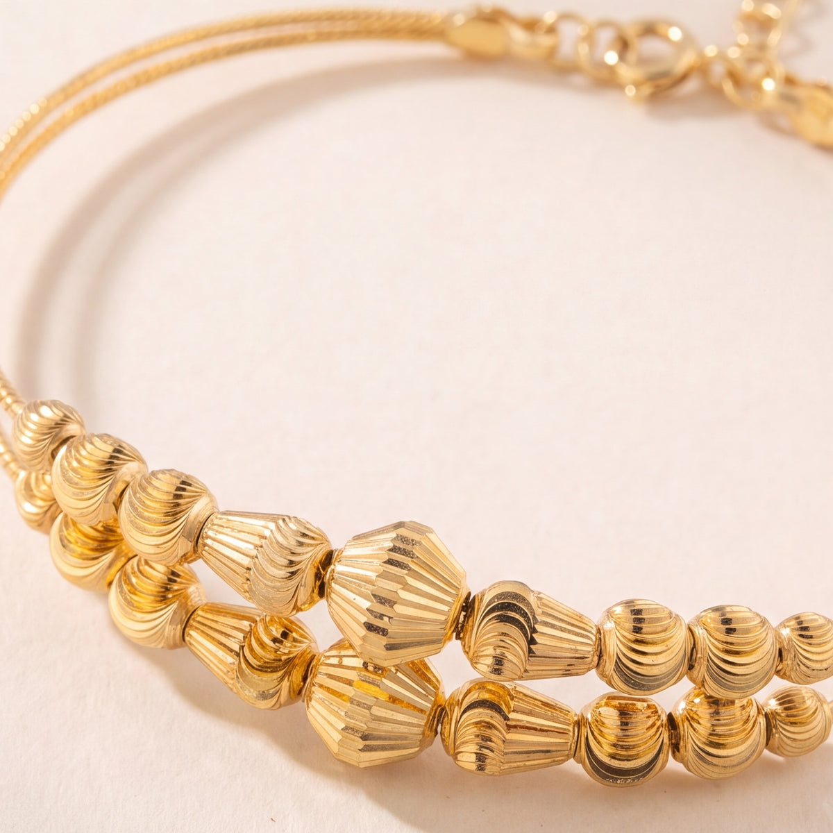 2 Line Kid's Beads Cuff Bracelet (D23) design detail