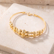 2 Line Kid's Beads Cuff Bracelet (D26) on travertine