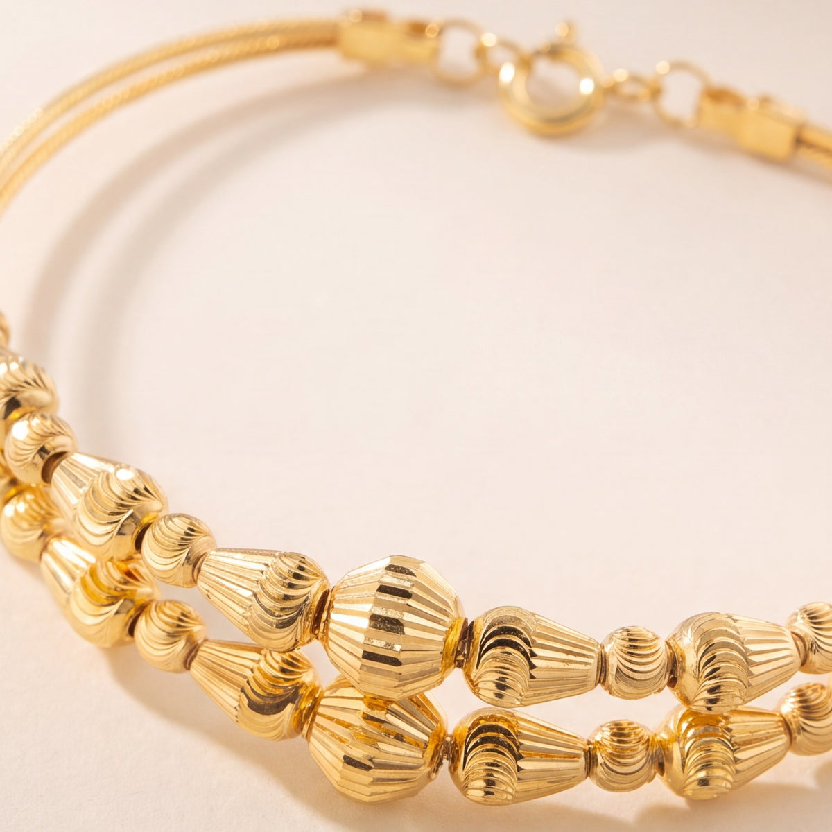 2 Line Kid's Beads Cuff Bracelet (D26) design detail