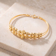 2 Line Kid's Beads Cuff Bracelet (D27) on travertine