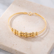 2 Line Kid's Beads Cuff Bracelet (D29) on travertine