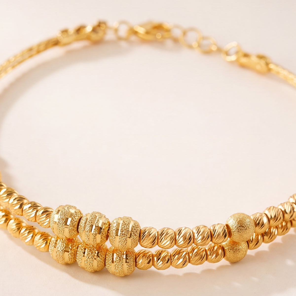 2 Line Kid's Beads Cuff Bracelet (D3) design detail