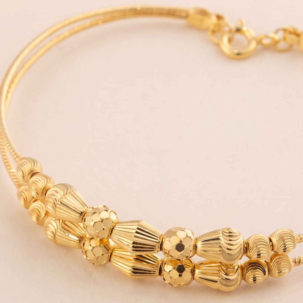 2 Line Kid's Beads Cuff Bracelet (D30) design detail