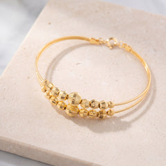 2 Line Kid's Beads Cuff Bracelet (D31) on travertine