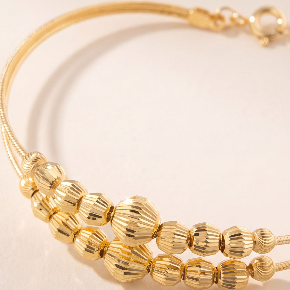 2 Line Kid's Beads Cuff Bracelet (D31) design detail