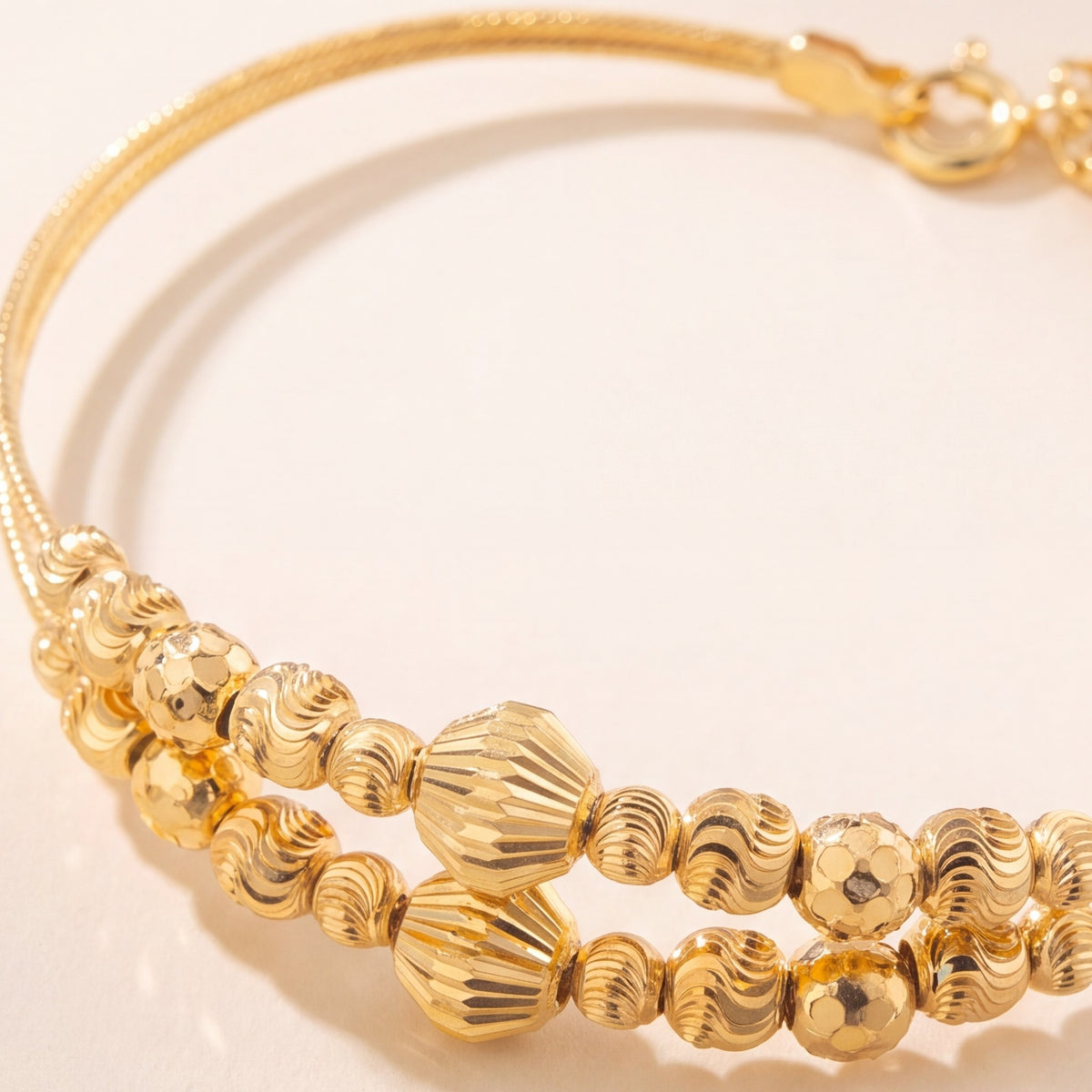 2 Line Kid's Beads Cuff Bracelet (D33) design detail