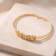 2 Line Kid's Beads Cuff Bracelet (D34) on travertine