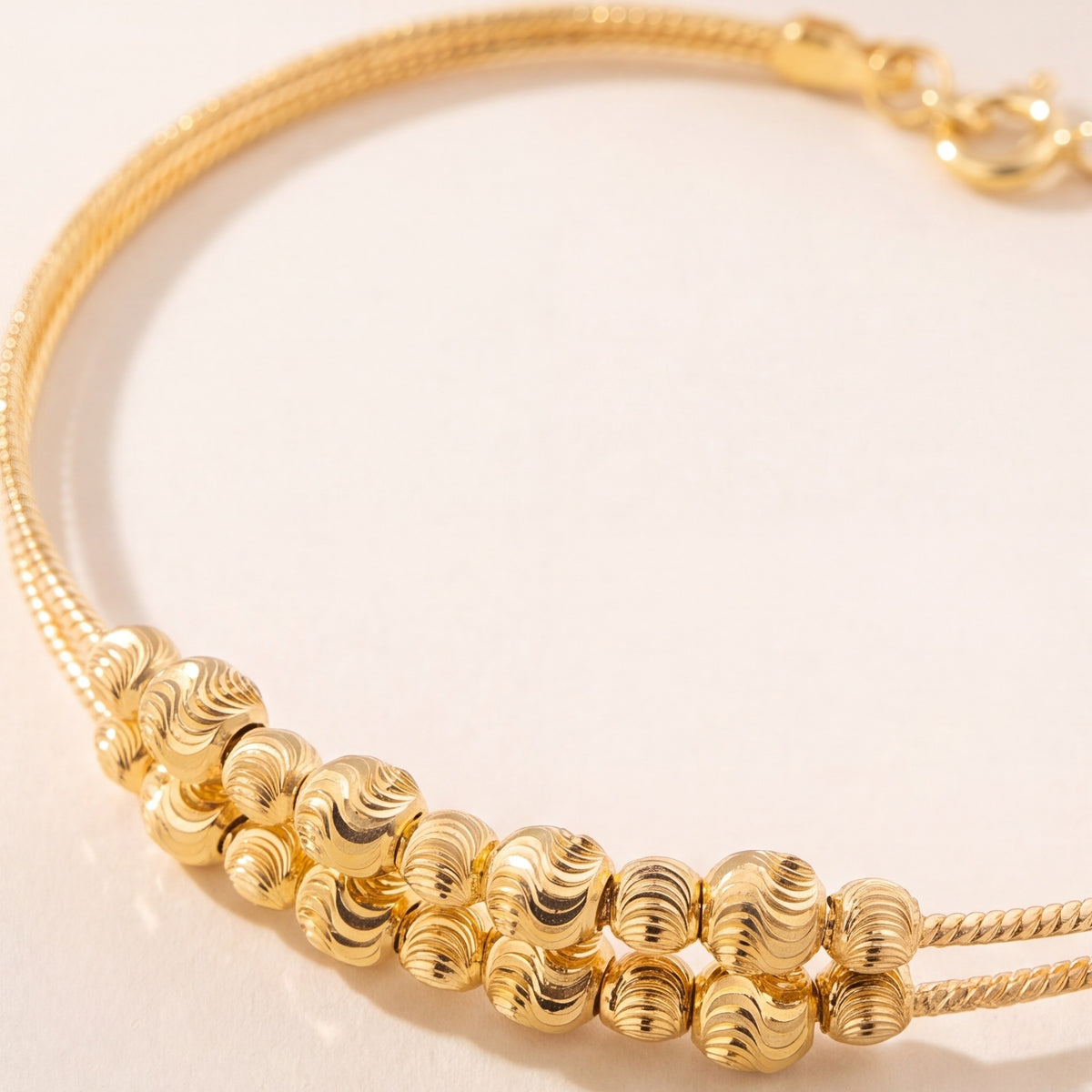 2 Line Kid's Beads Cuff Bracelet (D34) design detail