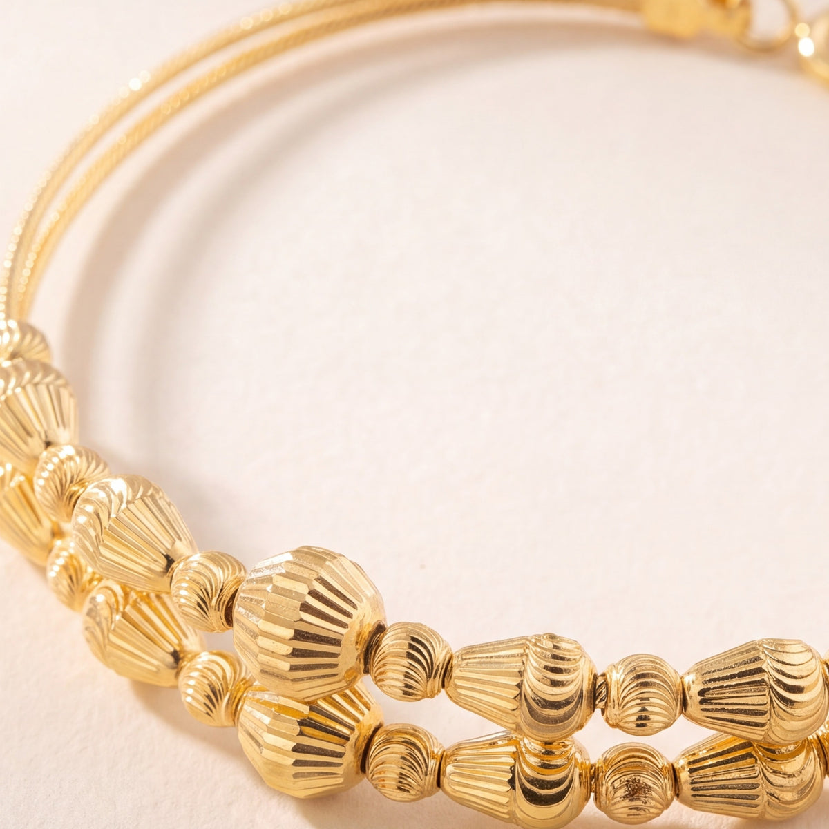 2 Line Kid's Beads Cuff Bracelet (D35) design detail