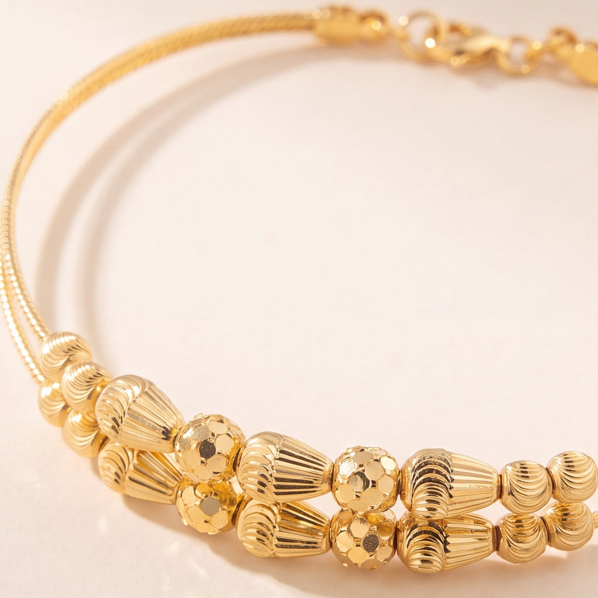 2 Line Kid's Beads Cuff Bracelet (D36) design detail