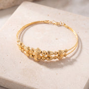 2 Line Kid's Beads Cuff Bracelet (D37) on travertine
