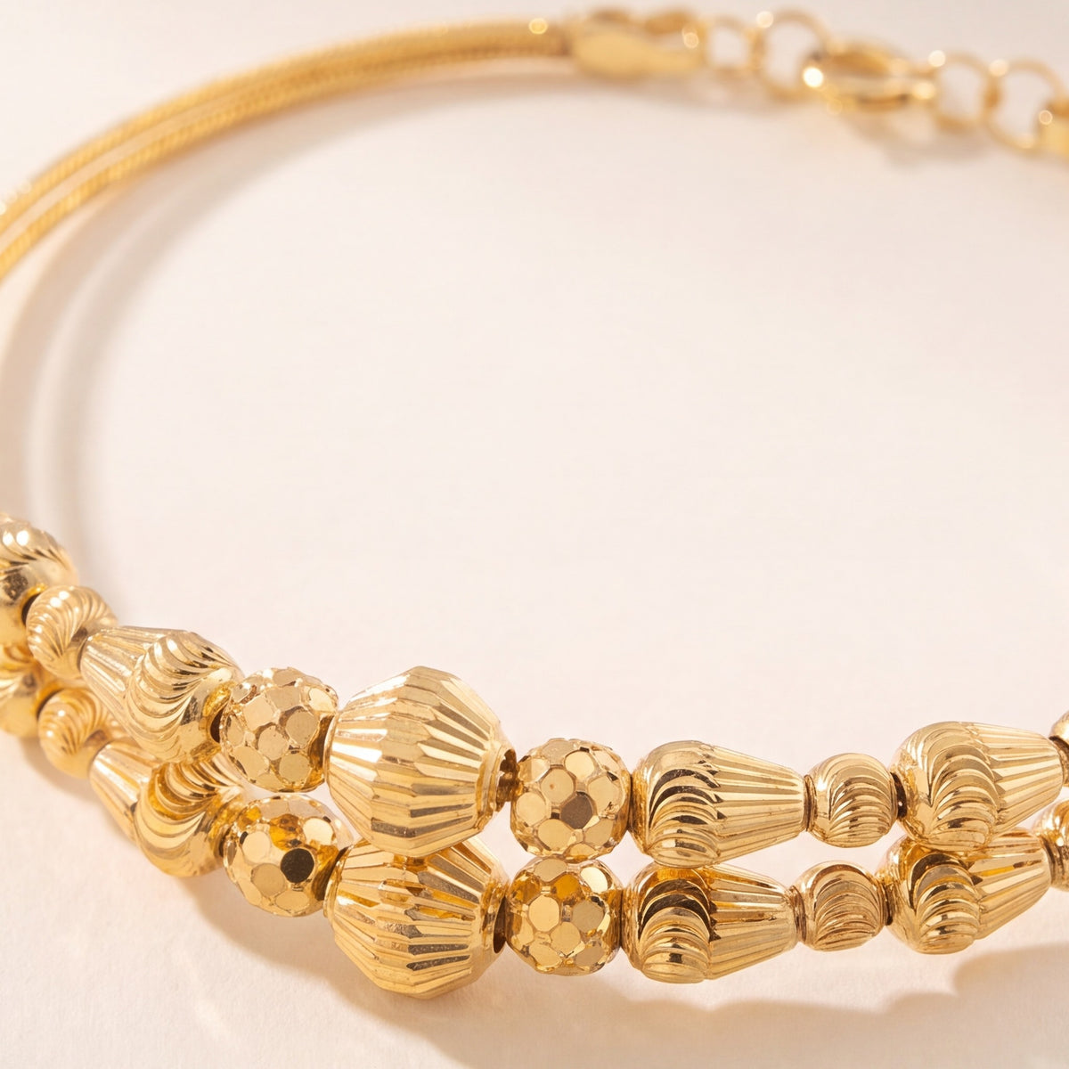 2 Line Kid's Beads Cuff Bracelet (D37) design detail