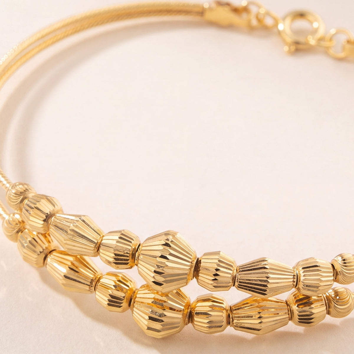 2 Line Kid's Beads Cuff Bracelet (D38) design detail