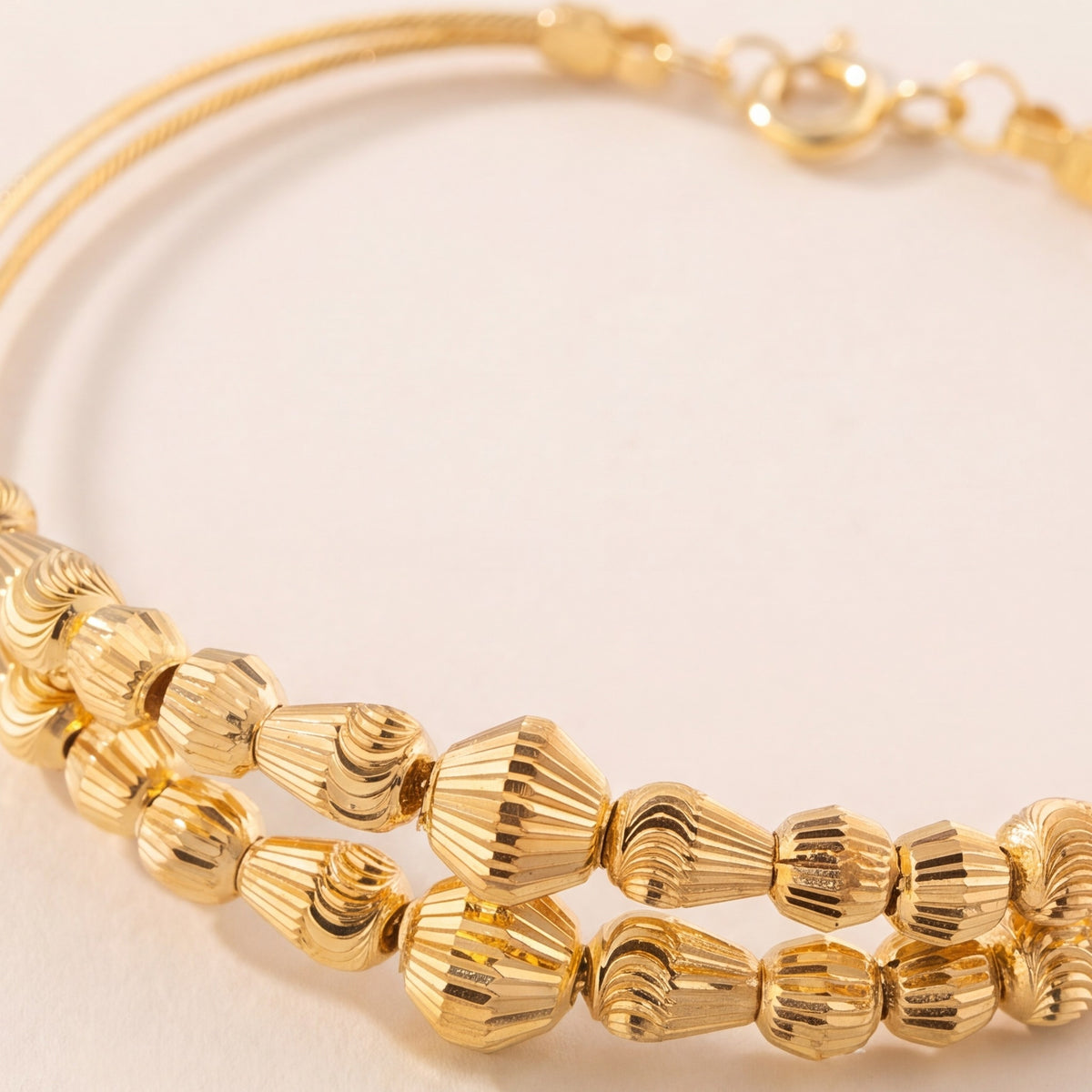 2 Line Kid's Beads Cuff Bracelet (D39) design detail