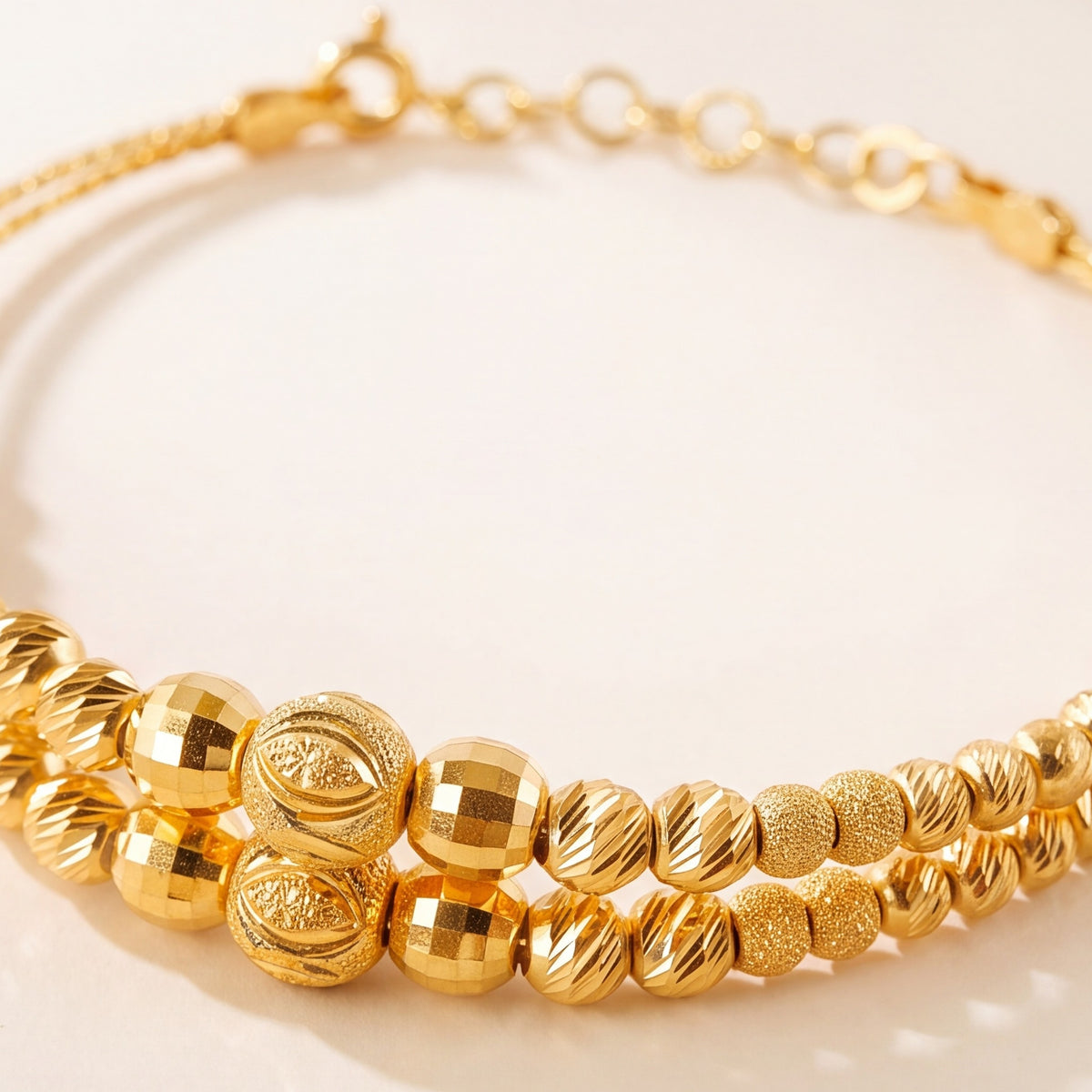 2 Line Kid's Beads Cuff Bracelet (D4) design detail