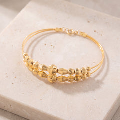 2 Line Kid's Beads Cuff Bracelet (D40) on travertine