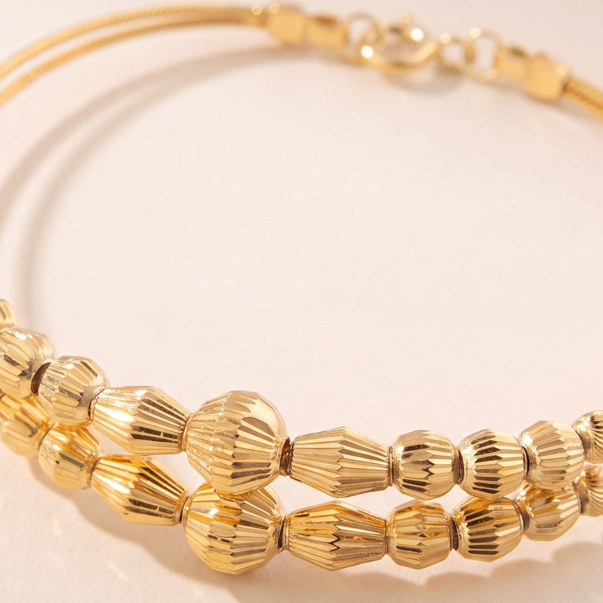 2 Line Kid's Beads Cuff Bracelet (D40) design detail