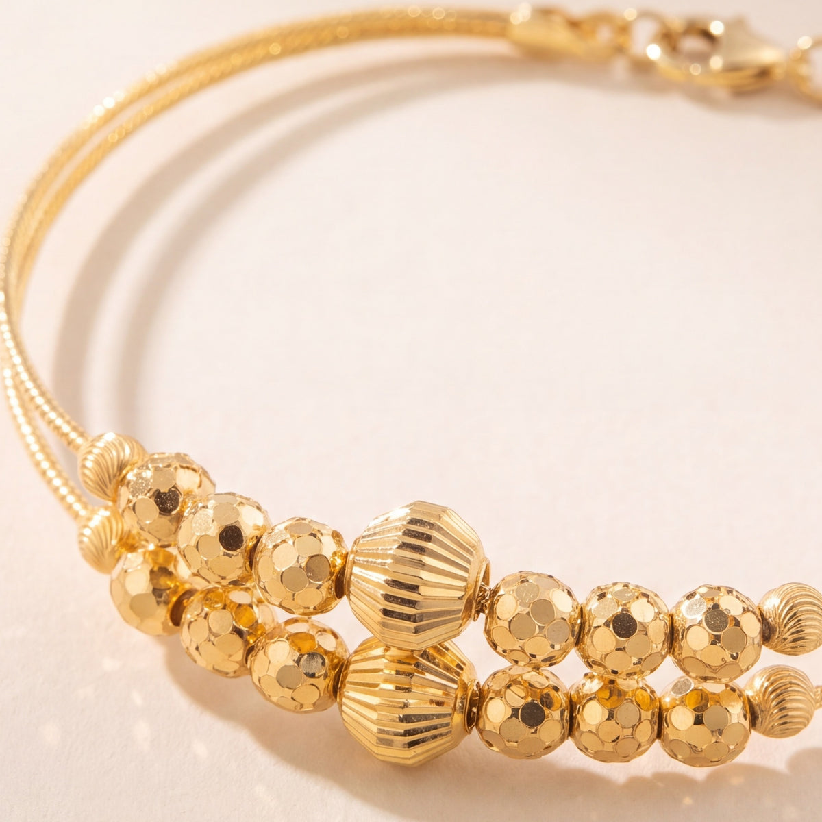 2 Line Kid's Beads Cuff Bracelet (D41) design detail