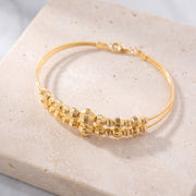 2 Line Kid's Beads Cuff Bracelet (D42) on travertine