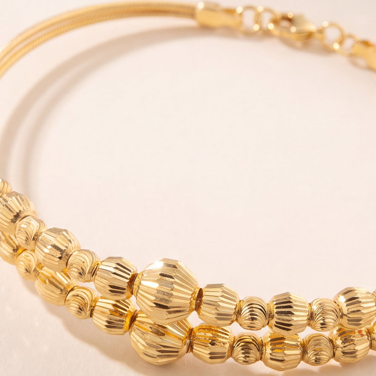 2 Line Kid's Beads Cuff Bracelet (D42) design detail