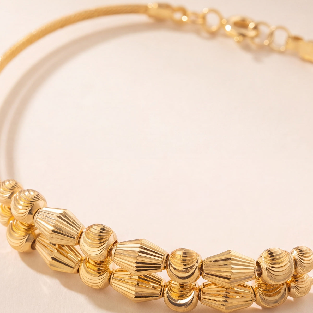 2 Line Kid's Beads Cuff Bracelet (D43) design detail