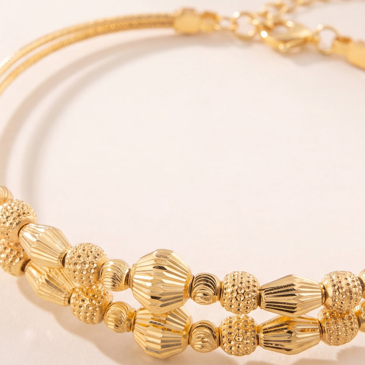 2 Line Kid's Beads Cuff Bracelet (D44) design detail