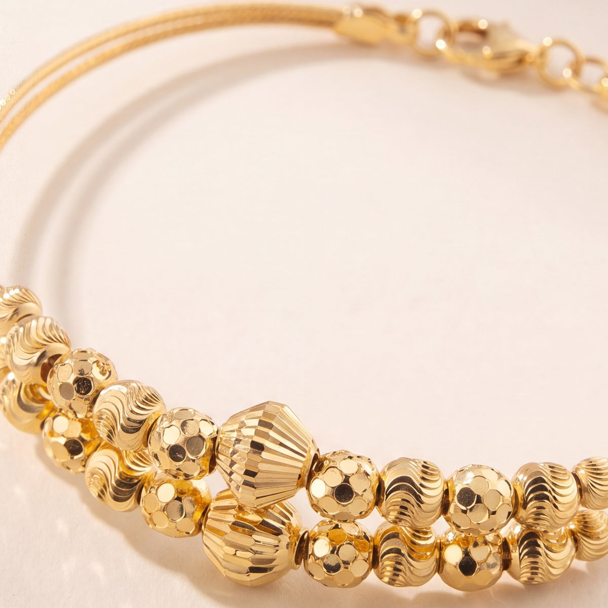 2 Line Kid's Beads Cuff Bracelet (D45) design detail