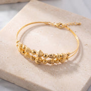 2 Line Kid's Beads Cuff Bracelet (D46) on travertine