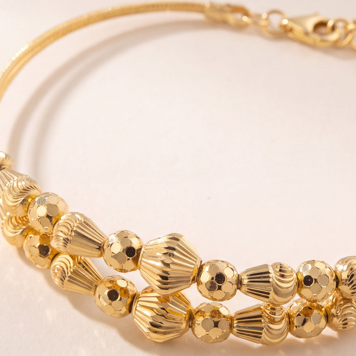 2 Line Kid's Beads Cuff Bracelet (D46) design detail