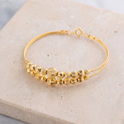 2 Line Kid's Beads Cuff Bracelet (D47) on travertine