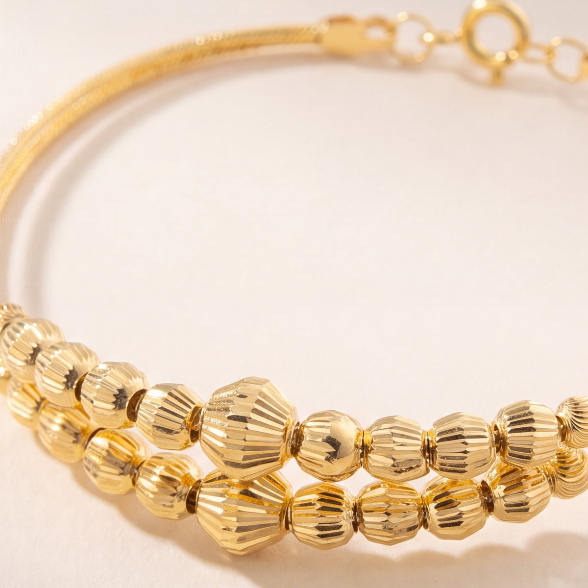 2 Line Kid's Beads Cuff Bracelet (D47) design detail